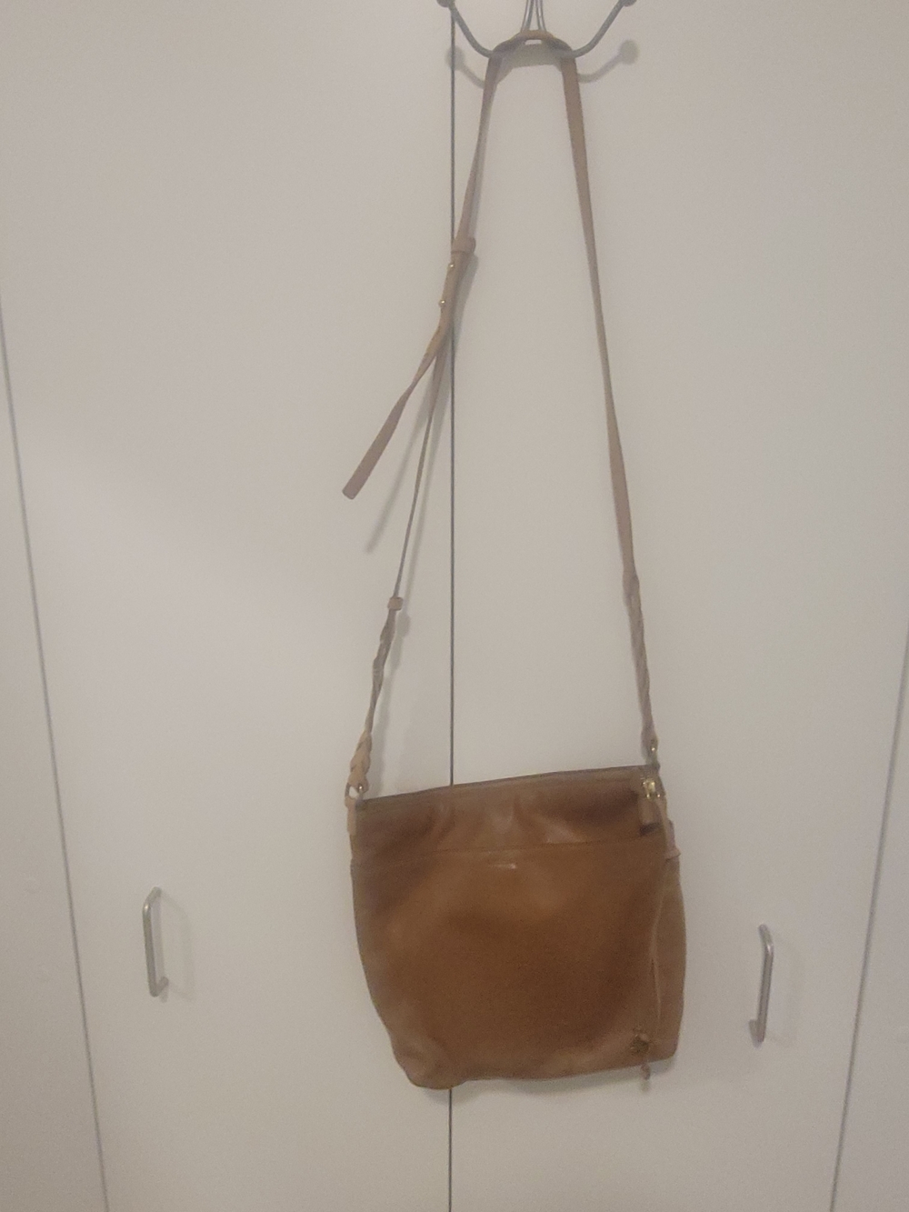 Lucky Brand Tan Leather Crossbody Bag with Adjustable Strap